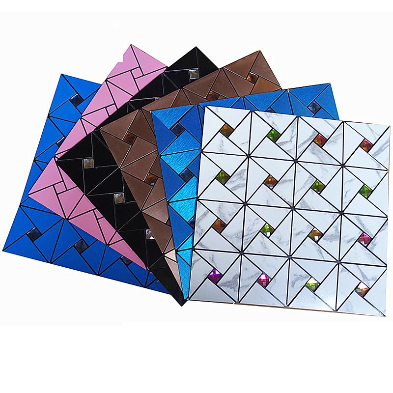 Наклейка на стену из металлической мозаики в европейском стиле, самоклеящаяся настенная плитка, фартук для гостиной, фон для телевизора, настенный декор, мозаичная палочка