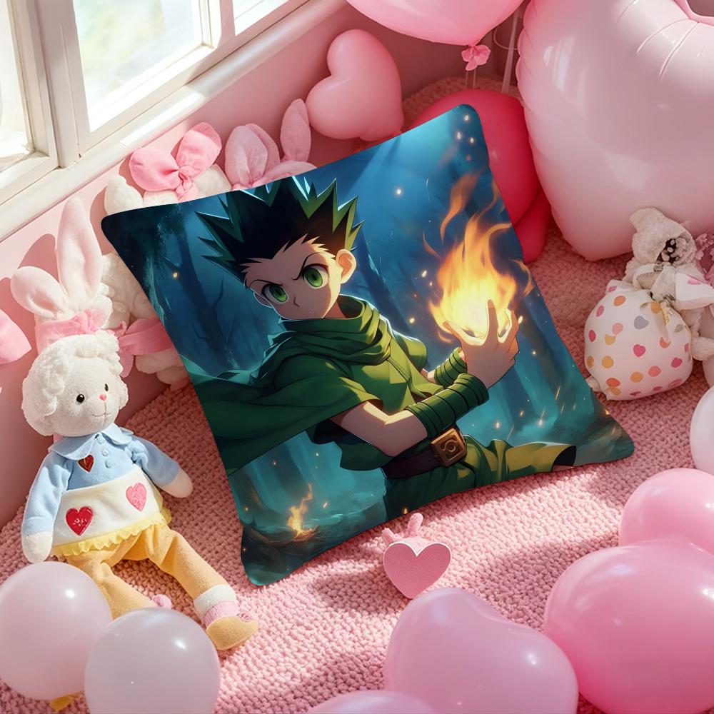 H-HUNTERxHUNTER Games Cushion Cover Pattern Printed Pillowcase for Living Room Sofa Cushion Cover & Bedroom Decor