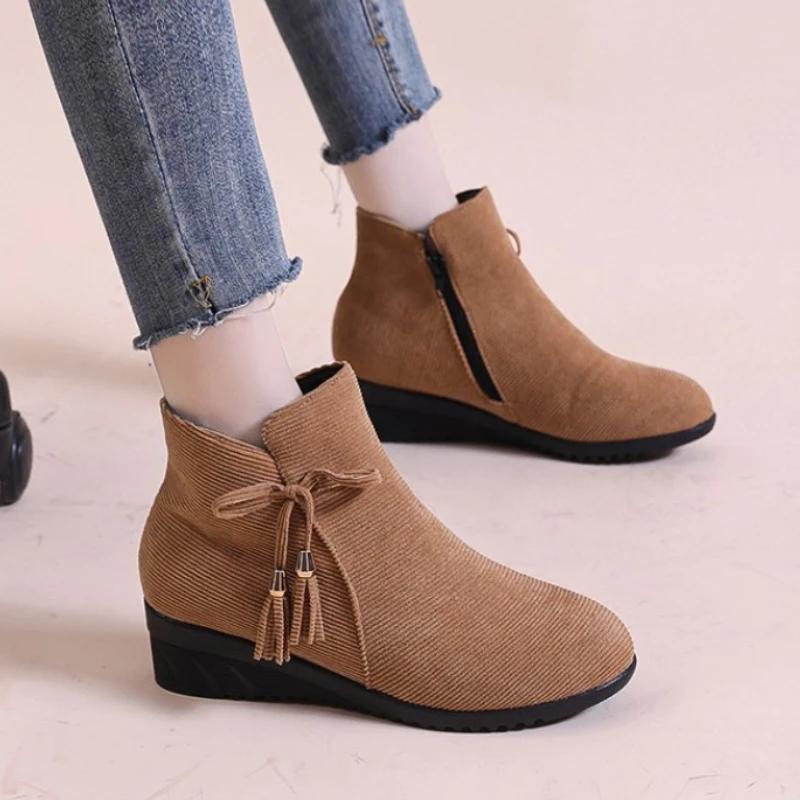 2024 Женские Ботинки PU Кожаные Спортивные Туфли Для Женщин Теплые Ботинки Модные Ботинки С Мягкой Подошвой Женская Обувь