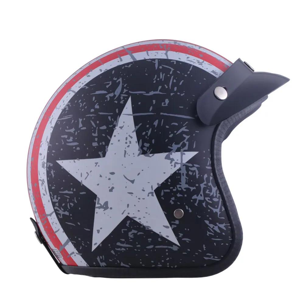 Ретро полуоткрытый мотоциклетный шлем Jet Аксессуары для мотокросса Casco Moto Helmet 3/4 с открытым лицом Винтажный шлем Four Seasons Capacete