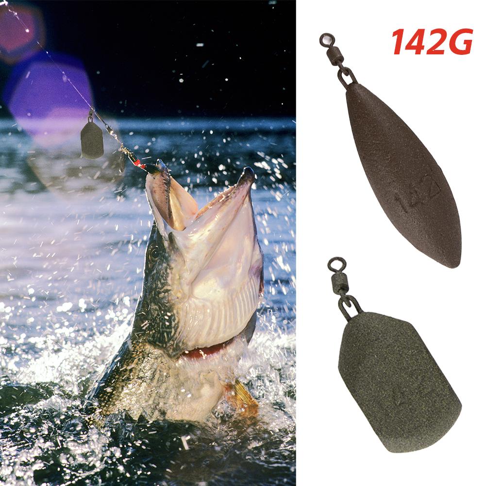 1 шт. 142 г Ouli Fishing Рыболовный свинцовый груз с вращающимся кольцом, незацепляющийся донный, противозакручивающийся ланцетный квадратный свинцовый груз