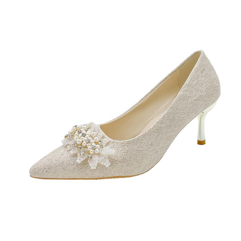 2025 новые туфли на высоком каблуке со стразами, французский темперамент, свадебные туфли, туфли на высоком каблуке, новые повседневные, банкетные каблуки