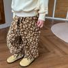 Детские брюки с цветочным принтом для девочек, свободные мягкие брюки, шаровары для малышей