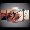 Pictures Canvas Modern HD Printed Living Room 5 Panel Violin Instrument Painting Wall Art Modular Poster Home Decoration Frame