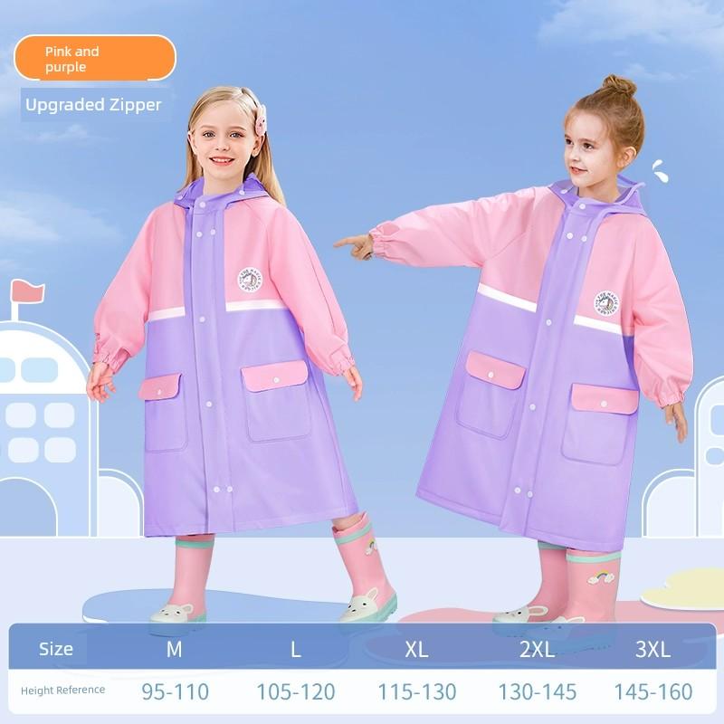 Kids Raincoat for Boys and Primary School Students for School Girl Girls Rain-Proof Clothes Children Older Boy Long Poncho