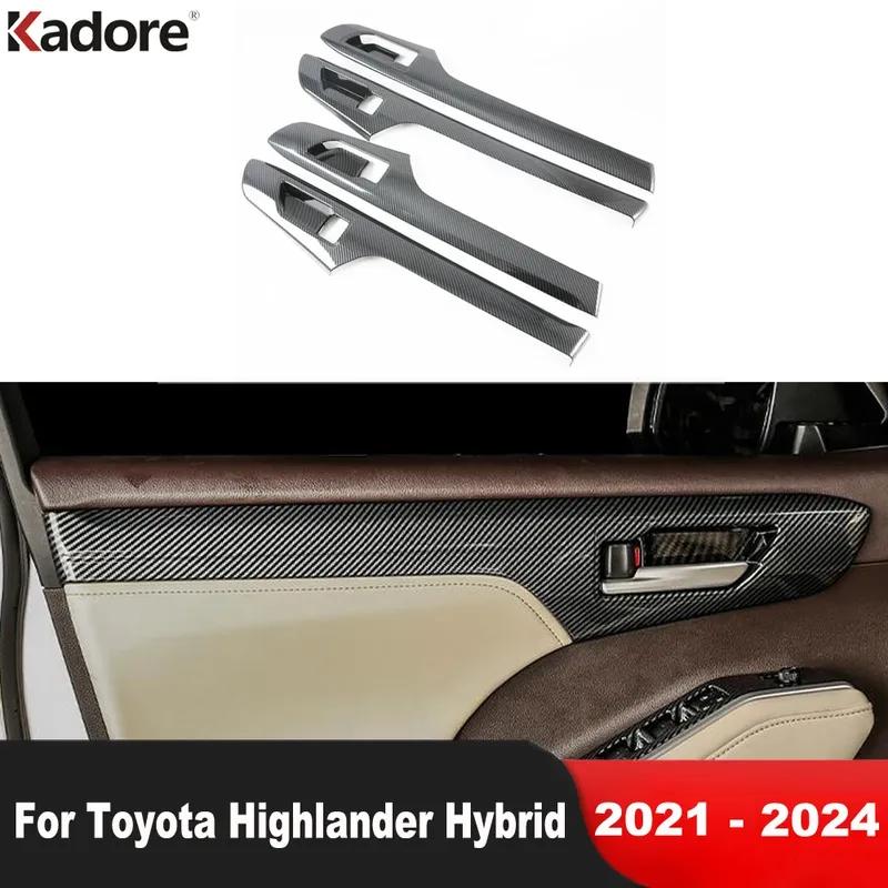 Для Toyota Highlander XU70 Kluger Hybrid -2024 Панель-накладка на внутреннюю ручку двери автомобиля из углеродного волокна, отделка, аксессуары для интерьера