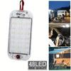 48 LED Interior Light Panel with Switch, Waterproof Crystal Shell Design, High Brightness Car Van Truck Light, Easy Mount