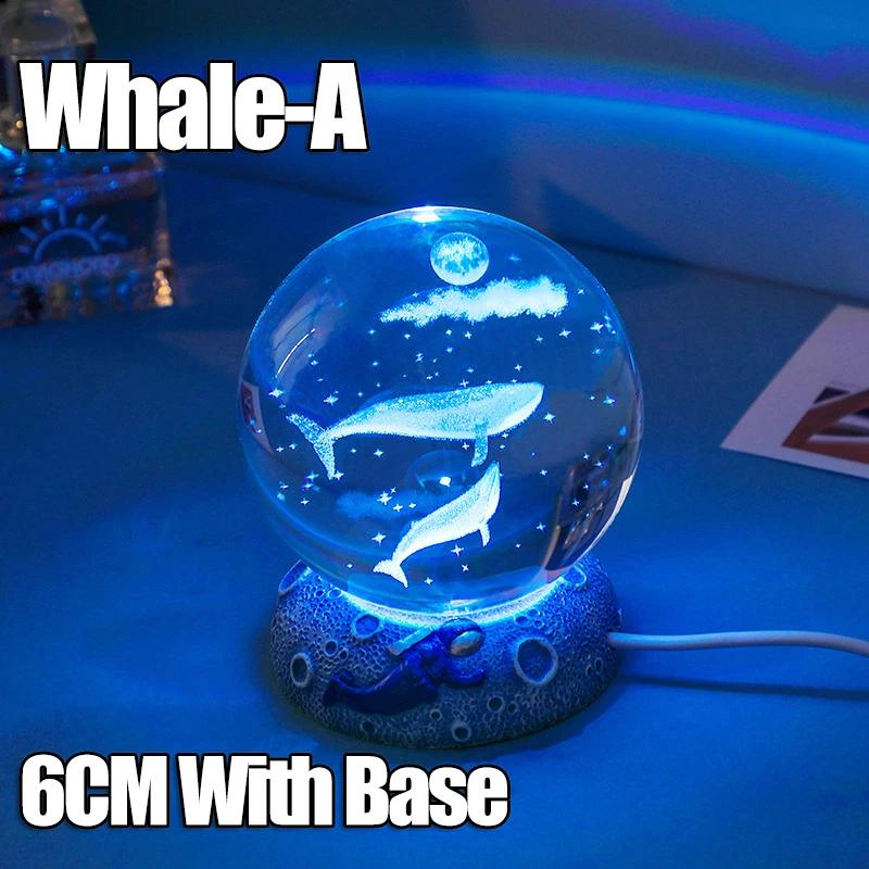 Хрустальный шар, ночные огни, светящиеся морские медузы, астронавт, настольная лампа, USB-лампа, атмосферная лампа, настольные украшения, подарки для детей, ночник
