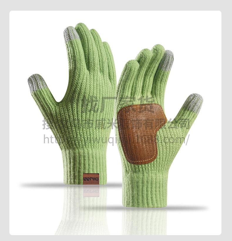 Зимний комплект из трех предметов: шерстяная шапка, шарф и кожаные перчатки в европейском и американском стиле для женщин — нескользящий