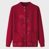 Warm Knitted Cardigan for Middle-aged and Elderly Women - Plus Velvet Winter Sweater Coat