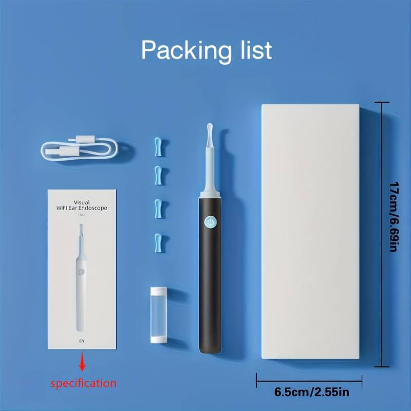 Беспроводной набор для чистки ушей с 6 светодиодными лампочками и камерой — эффективно удаляет ушную серу и мусор, улучшая слух и зрение