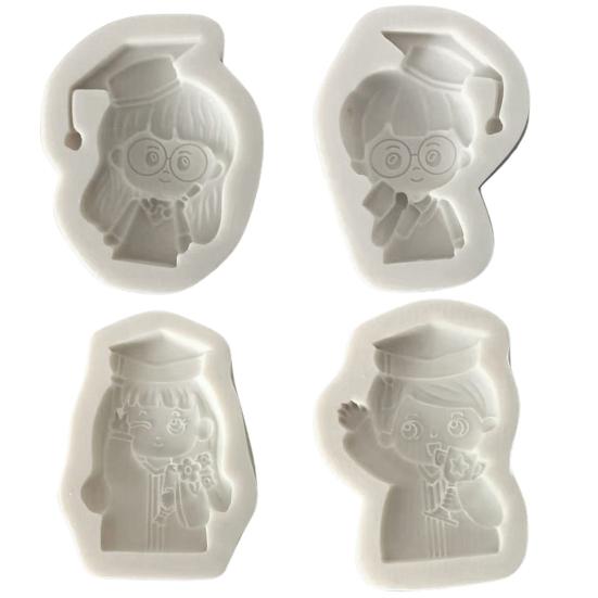 Силиконовая форма для мастики Студент DIY Силиконовый узор Форма для конфет на выпускной Вечеринка