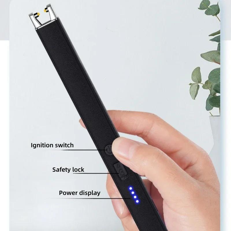 Зажигалка с подзарядкой от USB для кухни, электрическая дуга, ветрозащита, импульсное беспламенное плазменное зажигание, зажигалки для свечей, барбекю на открытом воздухе