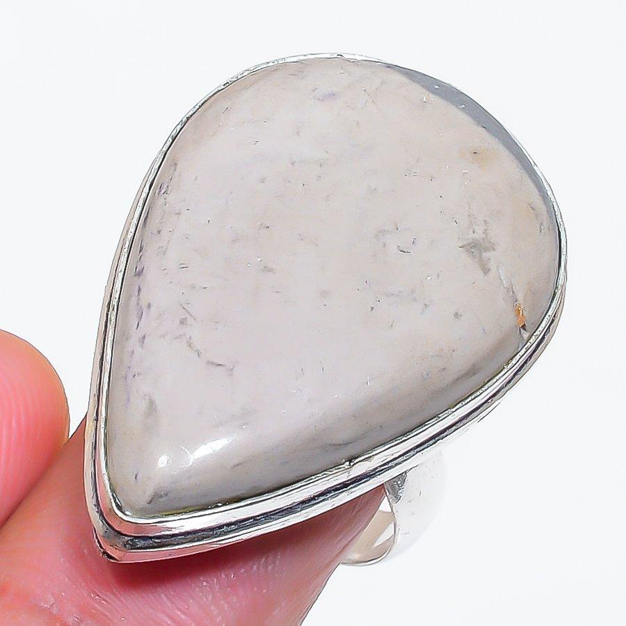 Natural Howlite Jasper Gemstone 925 Sterling Silver Jewelry Ring Size 7 ZS-893
