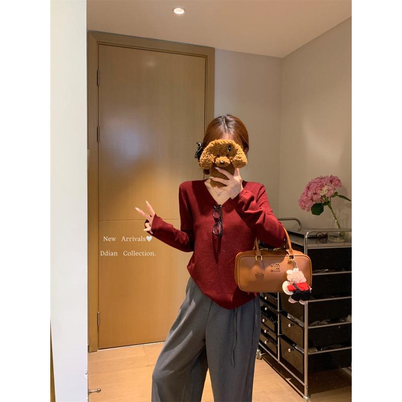 Модный свитер с воротником, женский мягкий ворсистый базовый лонгслив, осенне-зимний простой универсальный ленивый стиль, с длинным рукавом, для ношения под низ