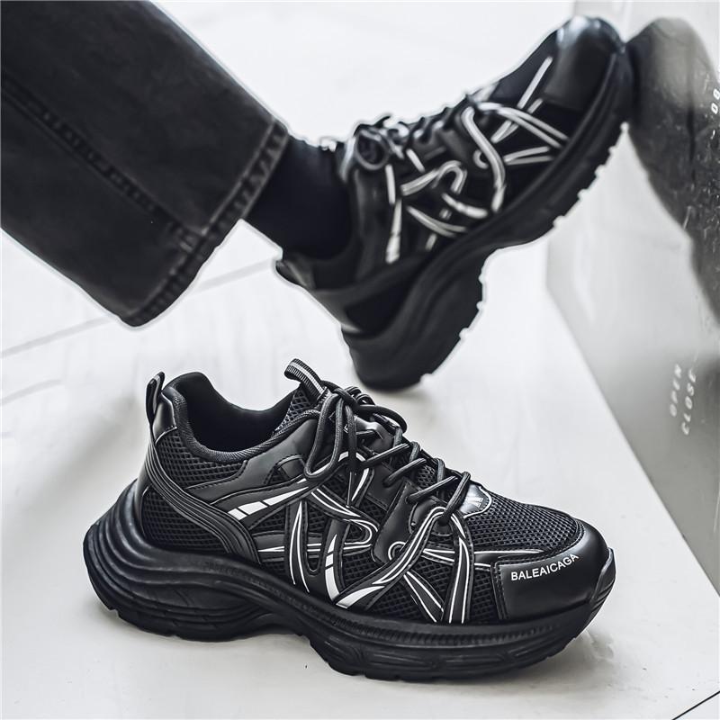 Autumn and winter new men's retro dad shoes platform heightening sports jogging casual shoes men's mesh breathable trendy shoes