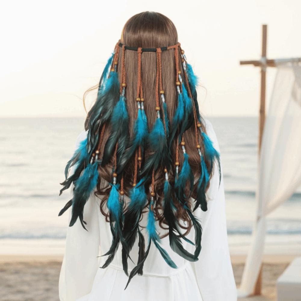 Vibrant Orange Plumage Tribal Hair Extension Feather Hair Accessories Travel Photography Prop
