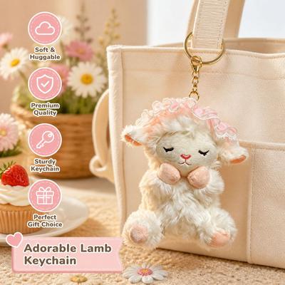 Curly Fur Lamb Plush Keychain Polyester Filling Plush Sheep Doll Backpack Decoration
