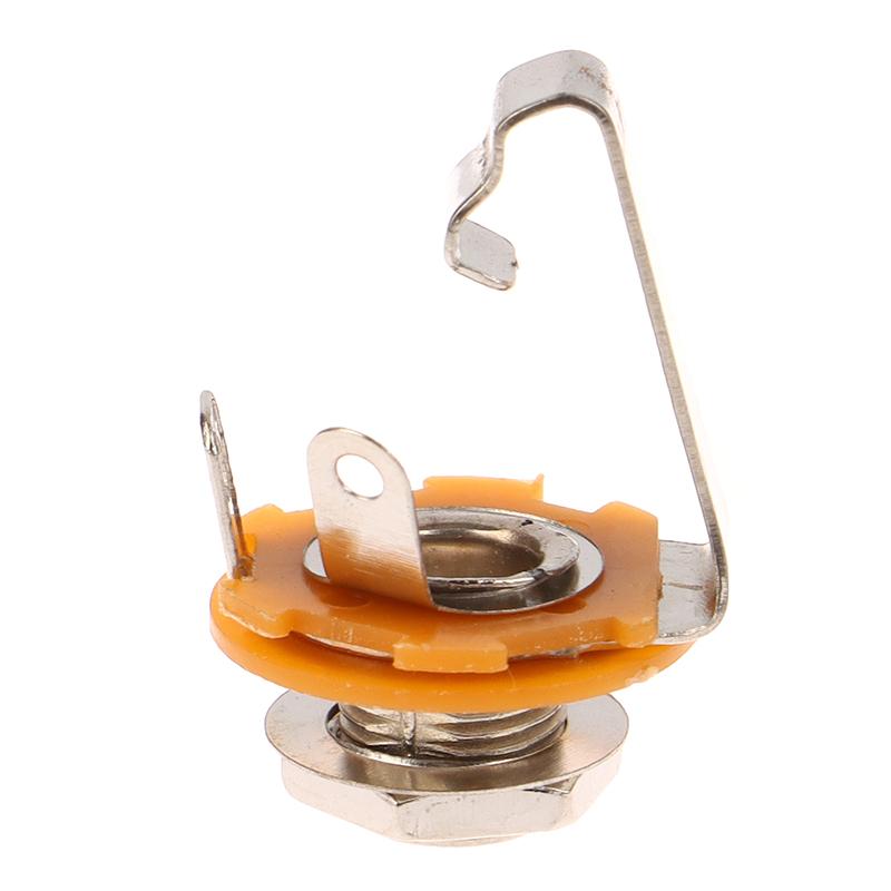 5Pcs Electric Guitar Input Jack For Electric Guitar Bass Guitar 1/4"" (6.35Mm) 6.5Mm Mono Jack Socket Nut & Washer