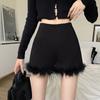 Уличная одежда Юбки Женская юбка с высокой талией Женская тонкая эластичная юбка на бедрах Черная женская корейская элегантная юбка