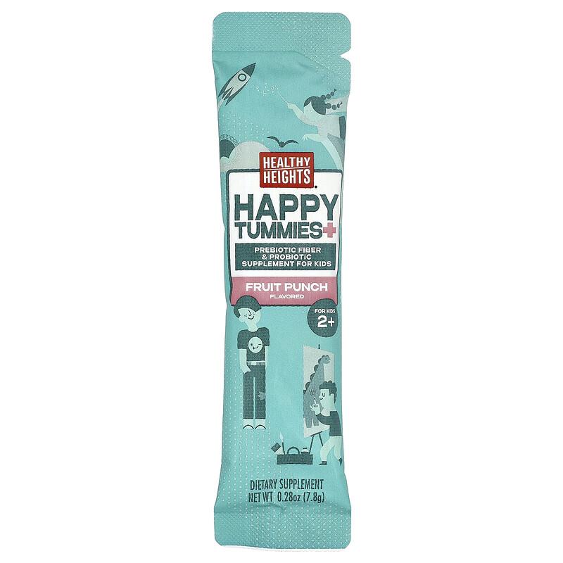 Happy Tummies, Drink Mix for Digestive Support, Kids 2+, Fruit Punch, 15 Stick Packs, 0.28 oz (7.8 g) Each