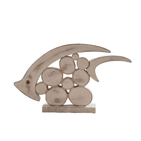 Decorative Wooden Fish Ornaments Hollow Design Coastal Style Fish Desktop Decoration Rustic Beach Style
