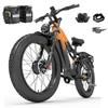 LANKELEISI MG800MAX Электрический горный велосипед с двумя моторами 2000 Вт, 48 В 20 Ач, 26" широкие шины, полный амортизатор, для всех типов местности