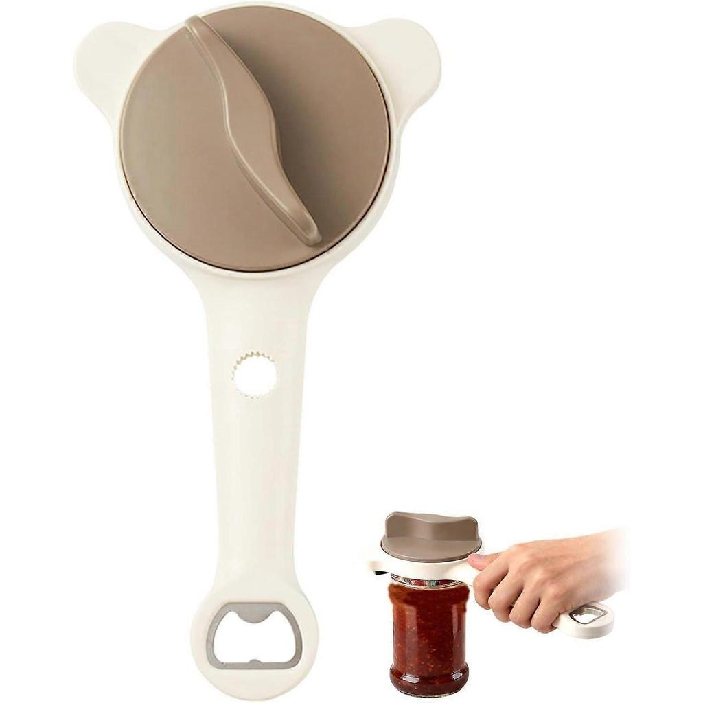 4-in-1 Multi-Function Bottle Opener, Adjustable Lid Opener for Jars Cans Bottles, Multi-Size Retractable Kitchen Helper for Weak Hands, Seniors & Dail