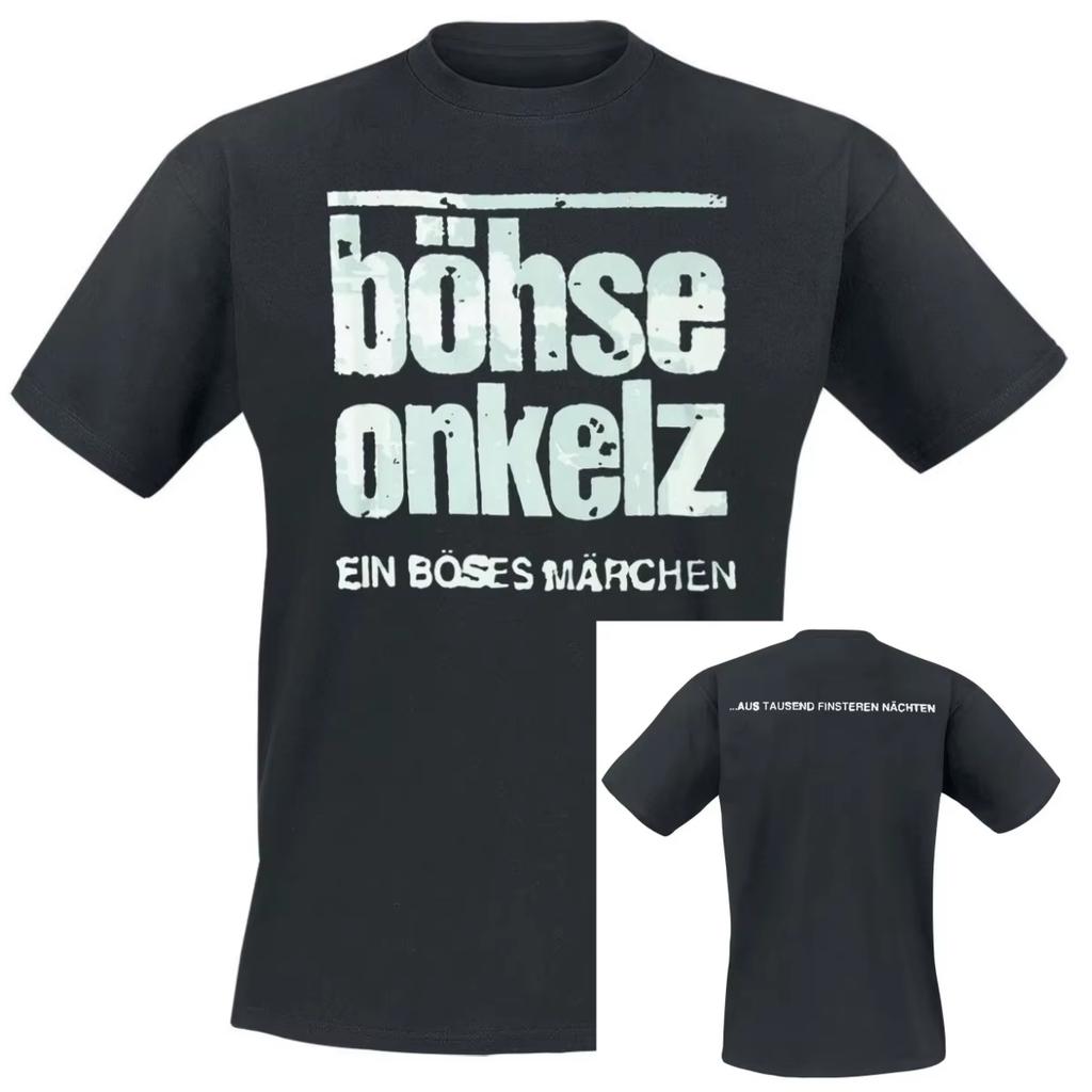 Bhse Onkelz Графическая футболка Винтажная стираная Унисекс Мерч рок-группы Унисекс Оверсайз Круглый вырез Хлопок Короткий рукав Футболки Топы Горячие