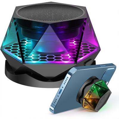 Мини Bluetooth-динамик с RGB-подсветкой и магнитной подставкой - Портативное беспроводное TWS-сопряжение для iPhone/Android, Крутая подсветка для настроения