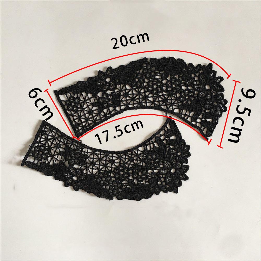 Black And White I Embroidery Hollow Milk Silk Water-Soluble Decoration With Clothing Collar Diy Sewing Lace Accessories