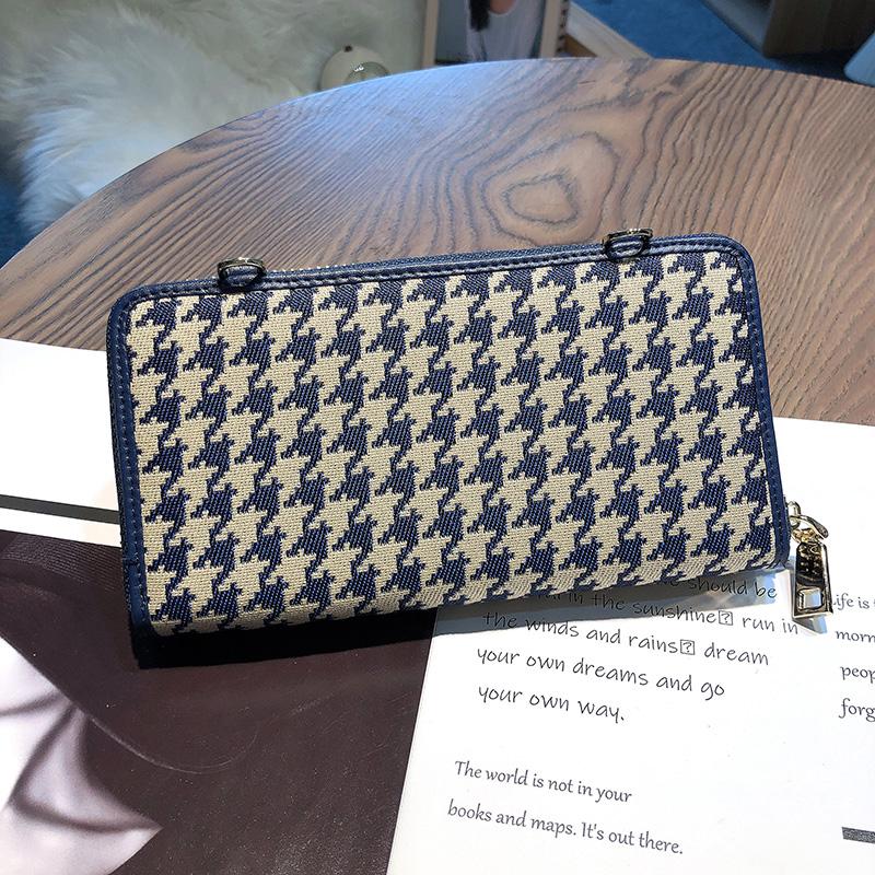 2025 Новые женские сумки через плечо с вышивкой «гусиная лапка» Мини-сумка из натуральной кожи Сумка через плечо Кошелек Двухцветный женский клатч