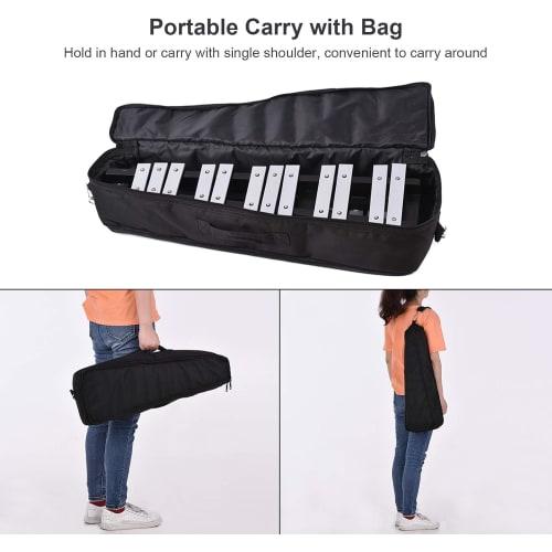 Btuty Глокеншпиль Ксилофон, 30 нот, Деревянная рама, Складные алюминиевые планки, Перкуссионный инструмент в подарок с сумкой для переноски