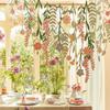 Vintage Floral Leaf Paper Banner Hanging Flower Flag Long Leaves Flower Banner Home Decorations