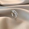 Korea Exquisite Shiny Zircon Cross Opening Adjustable Ring Women's Ring