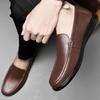 Модные высококачественные лоферы мужские туфли без застежек из кожи, официальная мужская обувь, удобная дышащая повседневная обувь, роскошная кожа
