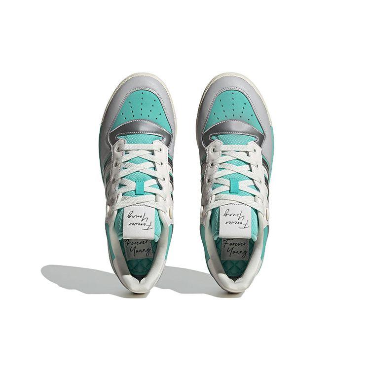 Adidas Originals Rivalry 86 Low Slip Resistant Durable Lightweight Low Top Skate Shoes Unisex Sneakers Tiffany-Blue White Silver IE2442