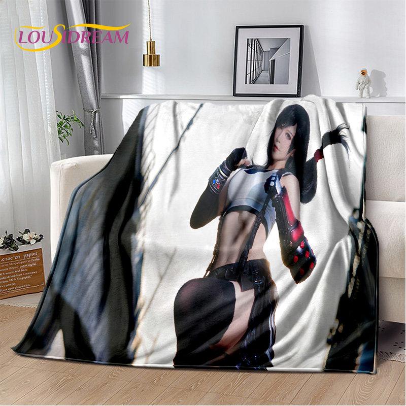 Сексуальное кружевное одеяло для девочек Tifa Aerith, аниме, мягкое плюшевое одеяло, фланелевое одеяло, одеяло для гостиной, спальни, кровати, дивана, чехол для пикника