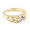 Solitaire Gold Plated 'Unique' Golden White - 7 Mm