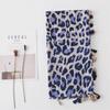 Leopard Print Cotton-Linen Scarf with Fur Edging - Versatile Women's Shawl & Neck Warmer for Winter, Spring, and Autumn.