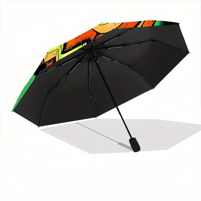 1pc Pumpkin Horror Automatic Open/Close Umbrella Sturdy Iron Frame, Compact Travel Umbrella, Intricate Design Umbrella a0829052