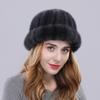 New Arrival Women Genuine Mink Fur Hat Fashion Luxury Handmade 100%Natural Mink Fur Cap Winter Lady Warm Real Fur Hat