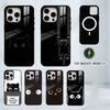 Чехол для телефона с кошками для iPhone 17, 16, 15, 14, 13, 12, 11 Plus, Pro, магнитный, для беспроводной зарядки Magsafe