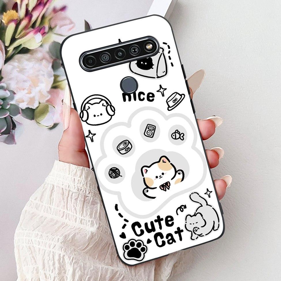 2020 For LG K41S LM-K410 Cover For LG K51S Case LM-K510 Luxury Butterfly Love Cute Cat Cool Handsome Lion Painted Black Silicone