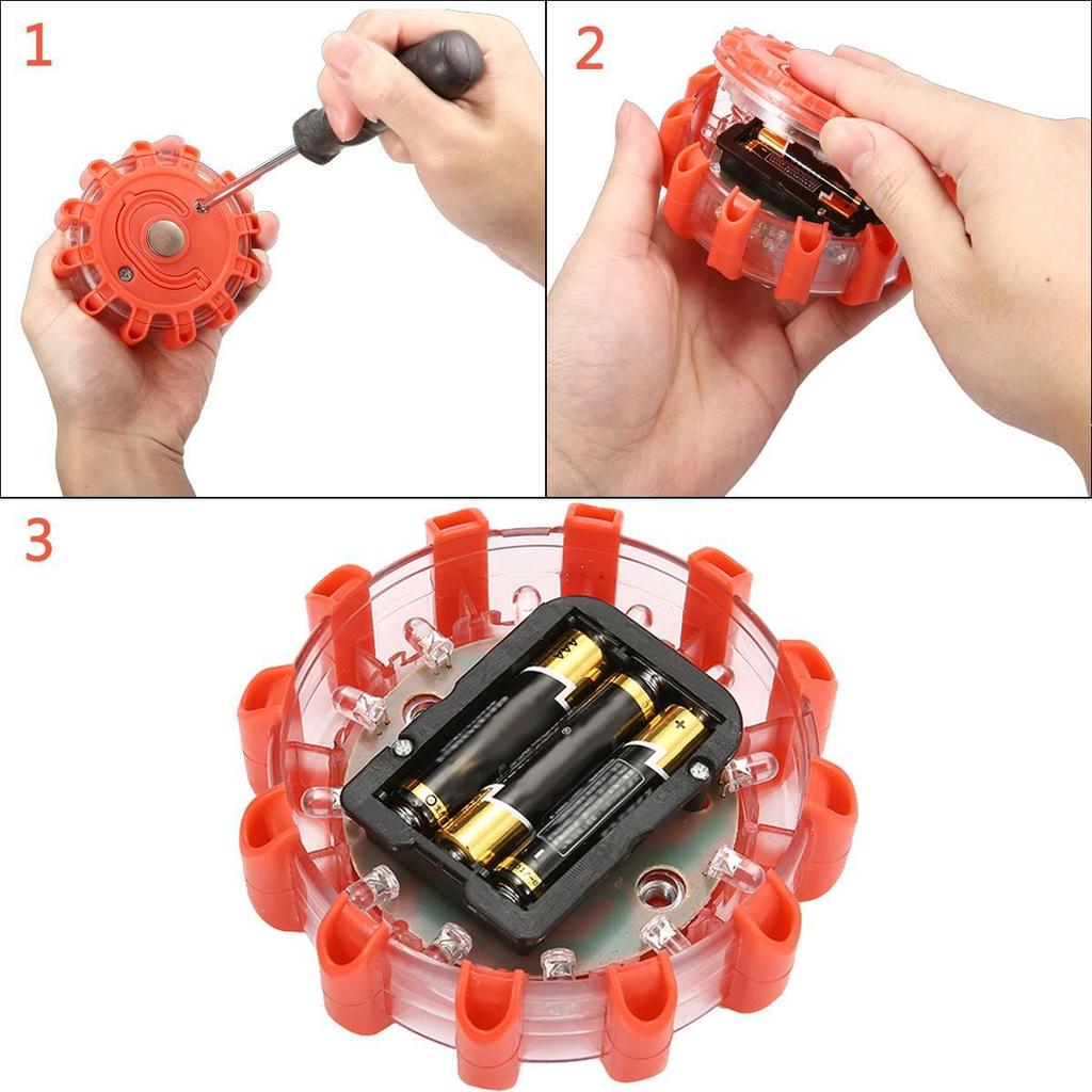Многоцветный светодиодный предупреждающий светофор для дорожных ограждений на сухих батарейках