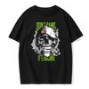Men's European Size T-shirts Fashionable and Casual Round Neck Solid Color Versatile Summer Tops Hip-hop Skull Print T-shirt