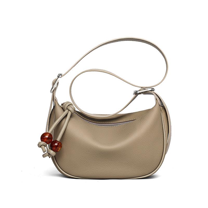 Bag Women'S Bag Leather Shoulder Messenger Bag Fashion Versatile Light Luxury Niche High-End Dumpling Bag