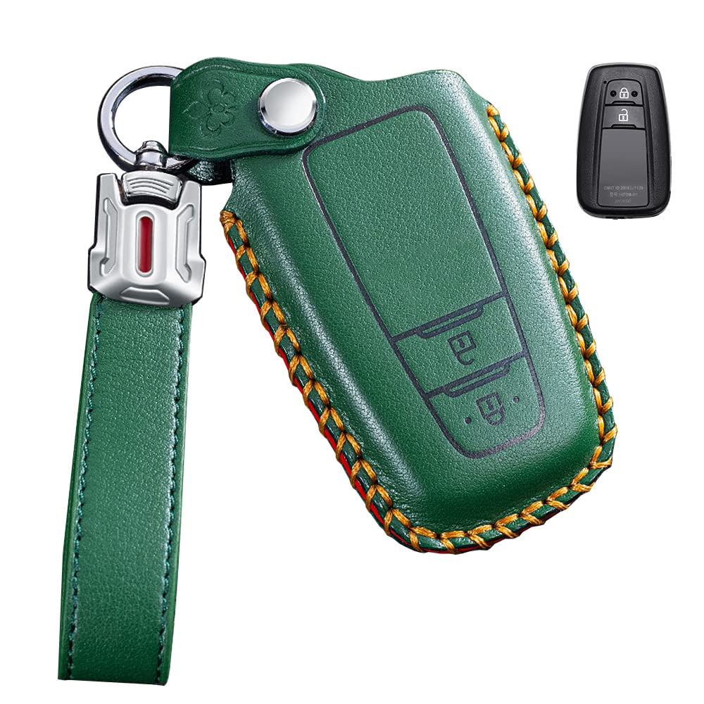 Toyota Smart Key Case, Key Cover, Genuine Leather, Designed for Toyota F, 2 Buttons,