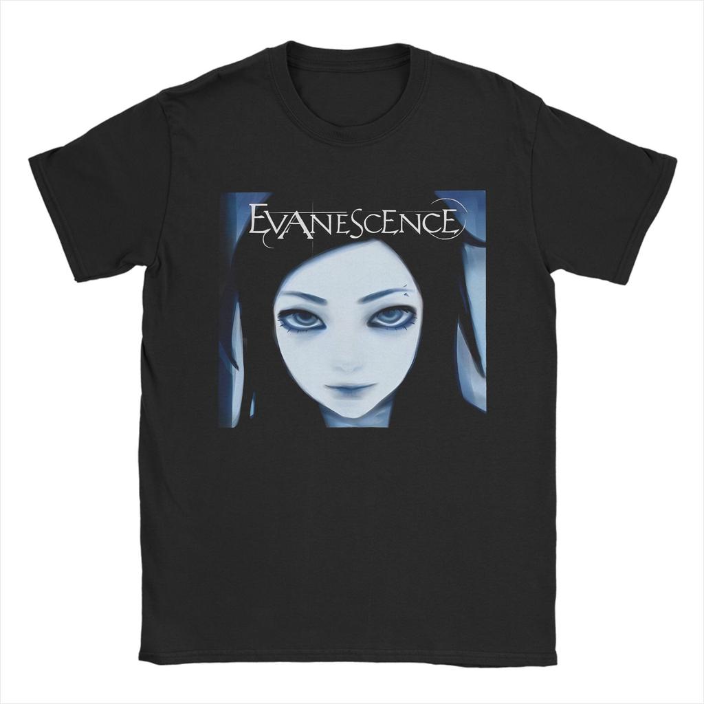 Повседневная футболка Evanescence для мужчин 100% хлопок, короткий рукав, рок-группа, круглый вырез, летний топ