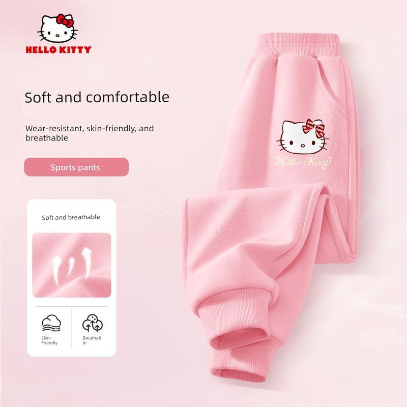 Hello Kitty Girls' Pants Spring and Autumn 2026 New Children's Sports Pants Sweatpants School Spring Thin Style
